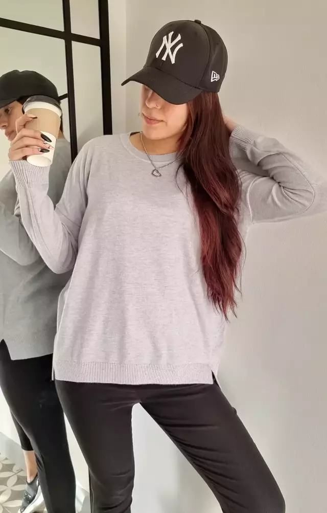 Pack de 3 sweater corto básico Beige, gris y negro — imagen 5