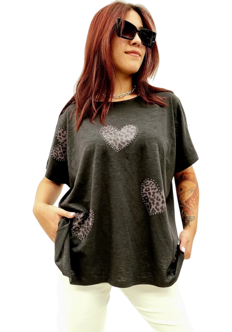 Remerón ESMERALDA LOVE PRINT BLACK (XXL) - AW25 - comprar online