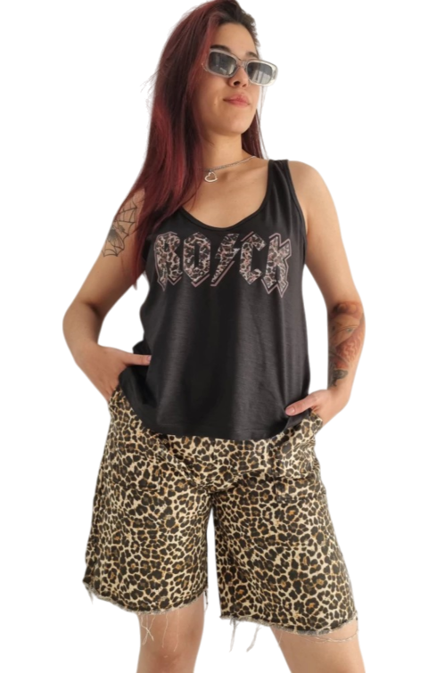 Musculosa V Flamee ROCK PRINT Black (M al XL) - comprar online
