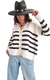 Cardigan Bremer Oversize RAYADO PRUNE WHITE (XL/XXL)