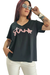 Remera V PREMIUM Black STAR PINK [ 4 TALLES] - Kuwana Shop
