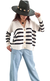 Imagen de Cardigan Bremer Oversize RAYADO PRUNE WHITE (XL/XXL)