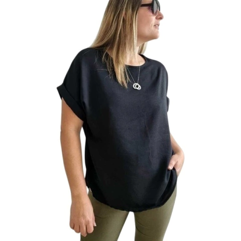 Remerón Blusa Oversized Crepe Black L/XL
