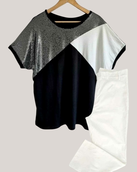 COMBO CELEBRATE Natacha OFF WHITE + Remera SILVER - (40/48 - comprar online