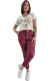 SET Pantalon Elastizado Bordo + Remera Flame NY (40 al 50) - comprar online