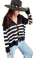 Cardigan Bremer Oversize RAYADO PRUNE BLACK (XL/XXL)