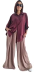 SET OVER Maxi Camisa TEXTURADO BORDO +Palazzo (XXL) TEXTURADO VIZON AW25 - Kuwana Shop