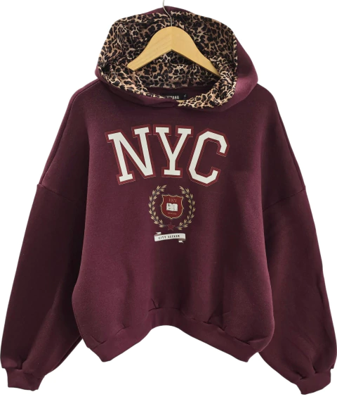 Buzo MILLIE CORTO FRIZA (XL) Oversized AW25 -NY BORDEUX - comprar online