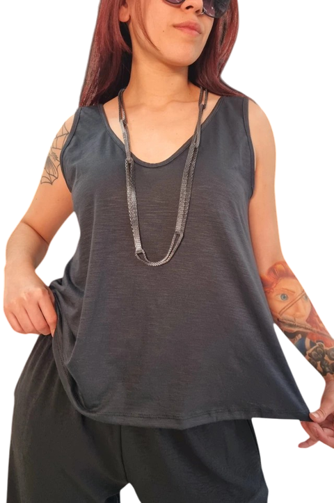 Musculosa V Flame Evasé (M al XL) - Black