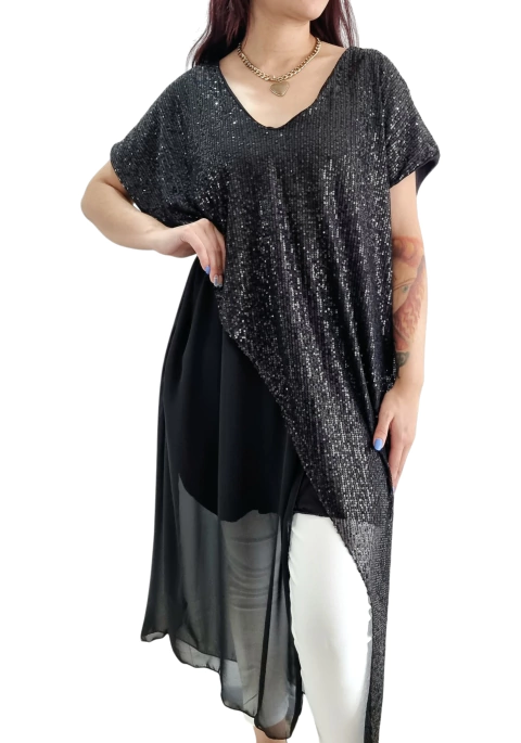 Vestido AMPLIO CRUZADO BLACK SHINE (XXL)
