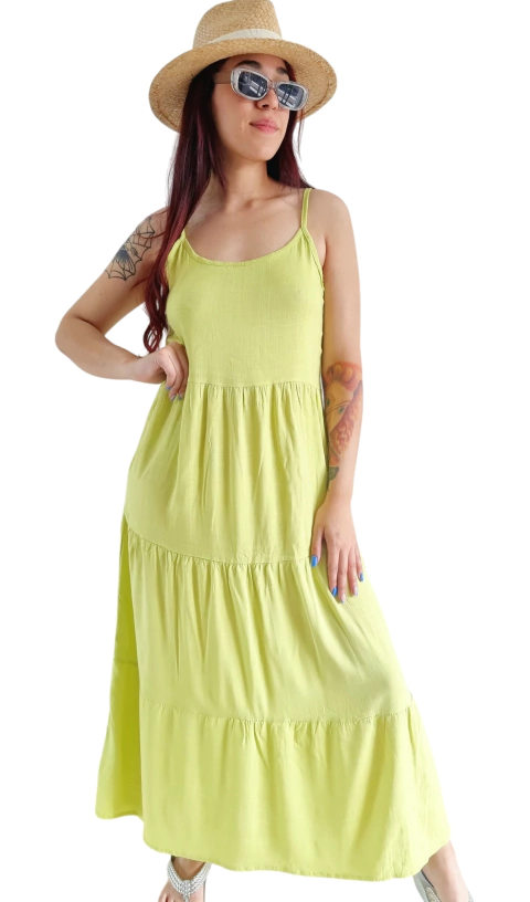 Vestido LINO Bretel M/L - LIME