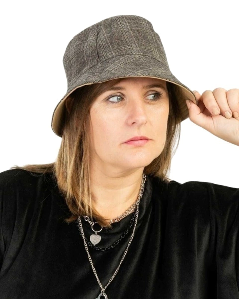 Gorro PILUSO ECOCUERO REVERSIBLE BLACK - aw