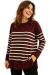 MAXI Sweater BREMER Largo RAYAS Bordeaux (XL) AW25 - comprar online