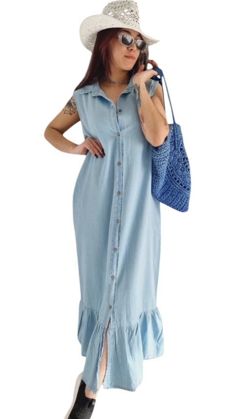 Vestido Camisero DENIM Sarita ( L a XXL)