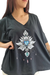 Remeron V Manga 3/4 LOVE BLUE FLAME (XL/XXL) - BLACK - comprar online
