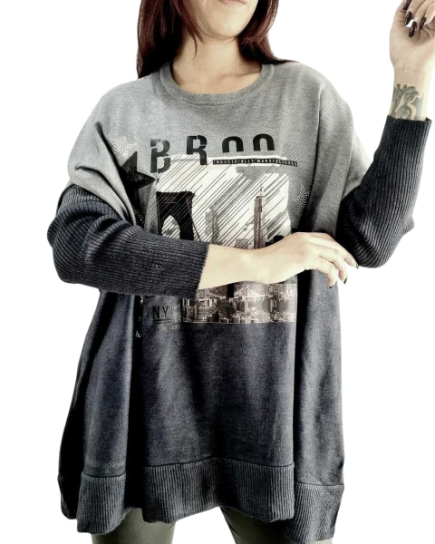 Sweater Oversized Bremer XL/XXL BROO DARK GREY - comprar online