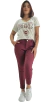 Imagen de SET Pantalon Elastizado Bordo + Remera Flame NY (40 al 50)