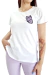 Remera White Butterfly Lila (M)