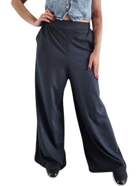 Maxi Palazzo ALGODON BLACK ( 40 al 50 ) CRISTIN - comprar online