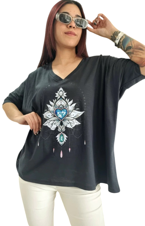 Remeron V Manga 3/4 LOVE BLUE FLAME (XL/XXL) - BLACK