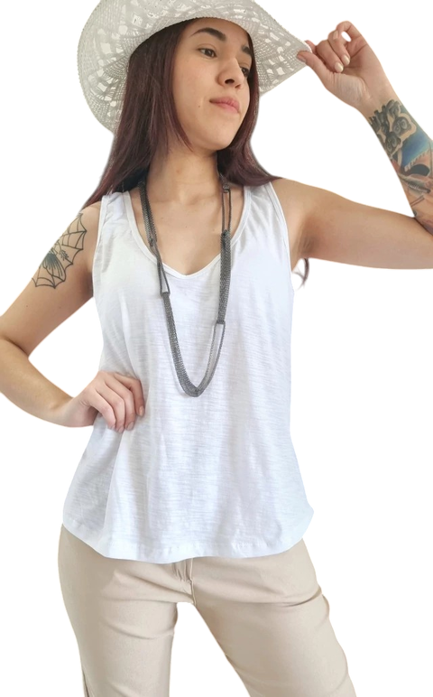 Musculosa V Flamee White (M al XL)