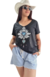 Remera V PREMIUM LOVE BLUE FLAME Black (4 TALLES) - comprar online