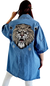 Camisaco Largo Denim OVER TIGER FEAR (L al XXL)