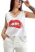 Musculosa V LIPS SHINE EVASE (M al XL) -White