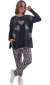 Imagen de SET MAXI SWEATER LOVE + BABUCHA PRINT GREY( 40 al 52) AW25