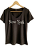 Remera V PREMIUM NY CITY (4 talles) -BLACK