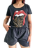 Remera Stone Print Black