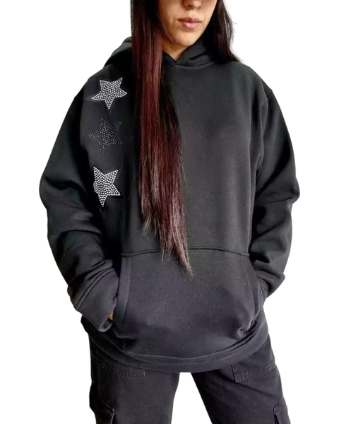 OUTLET SIN CAMBIO Maxi Buzo Oversize FRIZA BLACK STARS - 0031 - comprar online