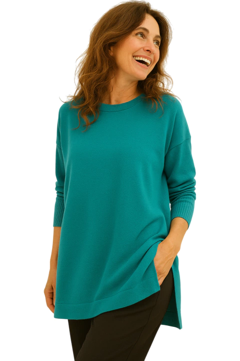 MAXI Sweater BREMER Largo PETROLEO (XL/XXL) - AW25 - comprar online
