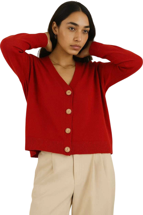 Cardigan Oversized Bremer RED XL/XXL - AW25 - comprar online