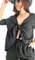 SET LIBORE LINO BAMBULA Kimono + Short (42 al 50) BLACK - Kuwana Shop