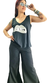Musculosa V Evasé LIPS (M al XL) - Black c/ Plata - tienda online