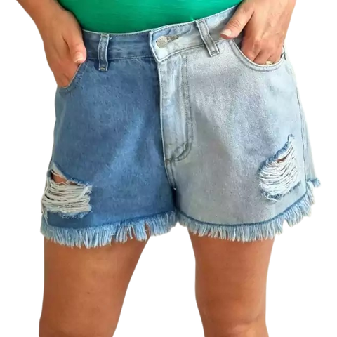 Short Denim Roturas Bicolor AMPLIO [38 al 46]