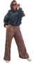 SET Maxi Palazzo PRINT Modal SOFT+ Buzo Millie Oversized BLACK XL en internet