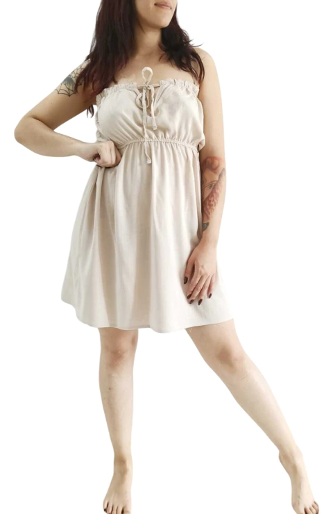Vestido Lino Rayon ML - SAND