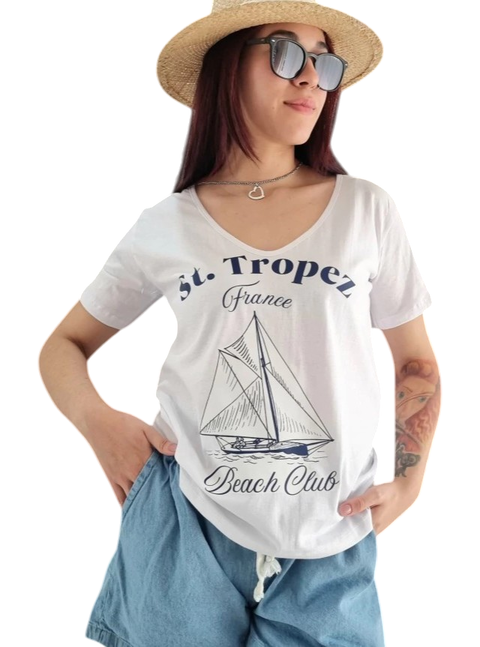 Remera V PREMIUM TROPEZ ( 4 talles)