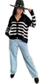 Cardigan Bremer Oversize RAYADO PRUNE BLACK (XL/XXL) - Kuwana Shop