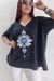 Remeron V Manga 3/4 LOVE BLUE FLAME (XL/XXL) - BLACK en internet