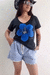 Remera V PREMIUM HAWAI BLUE Black (4 talles) - Kuwana Shop