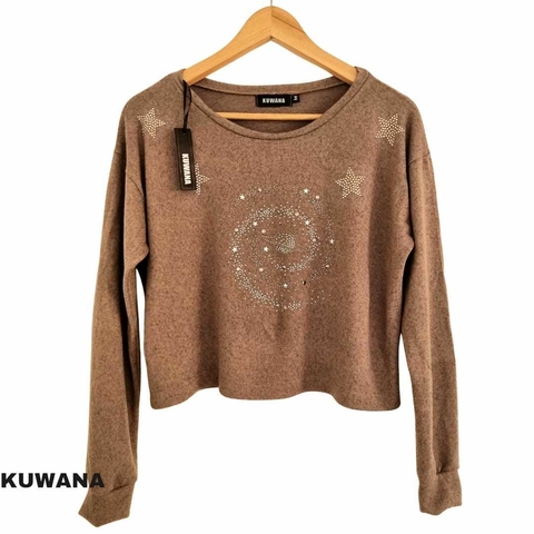 OUTLET SIN CAMBIO Sweater Planetas Visón con Aplique