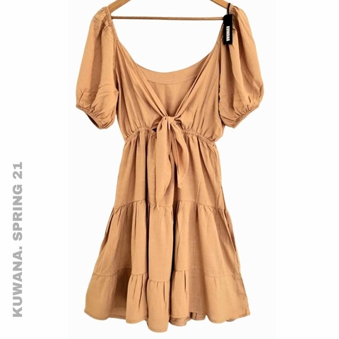 Vestido Lino Rayon Camel ML