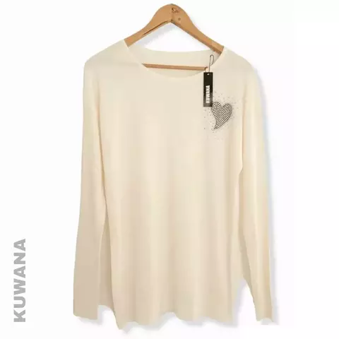 OUTLET SIN CAMBIO Sweater Hilo Love Cream (M/L)