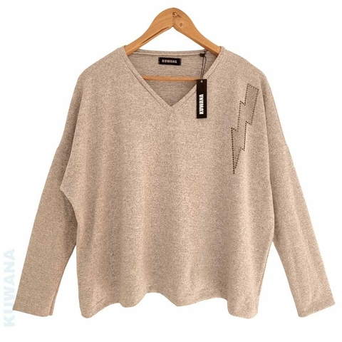 OUTLET SIN CAMBIO Sweater Escote V Thunder Grey (L/XL) Oversize