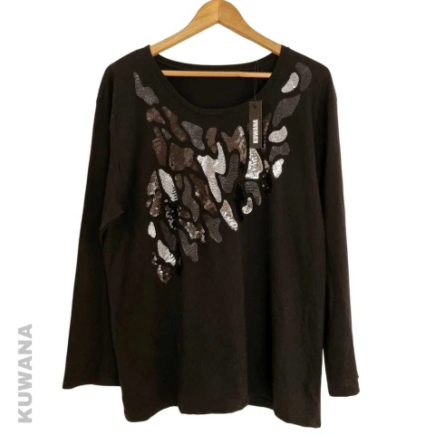 Remeron Mangas Largas Lentejuelas Bordada print L/XL