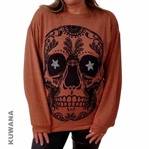 Sweater Skull Shine Overfit (M/L) Chocolate