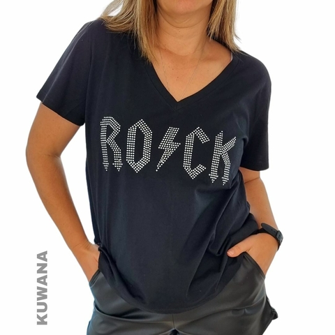 Remera V Oversize (XL) ROCK Black